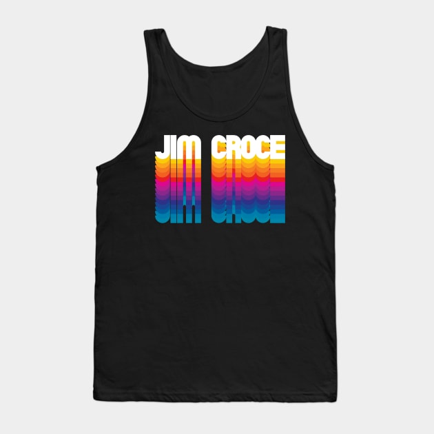 Retro Jim Proud Personalized Name Gift Retro Rainbow Style Tank Top by Time Travel Style